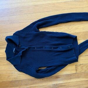 Women's Black Ribbed Sweater